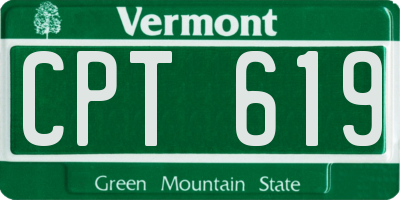VT license plate CPT619