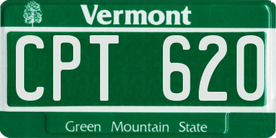 VT license plate CPT620