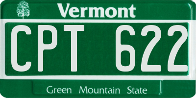 VT license plate CPT622