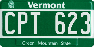 VT license plate CPT623