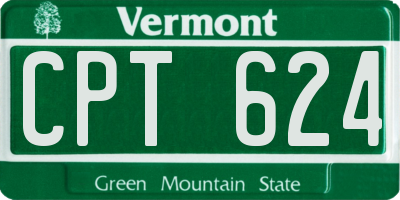 VT license plate CPT624