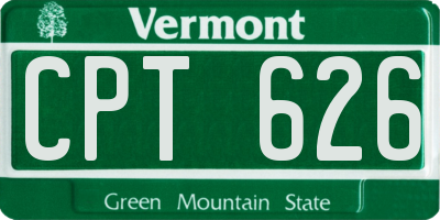 VT license plate CPT626