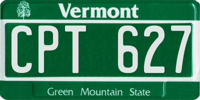 VT license plate CPT627