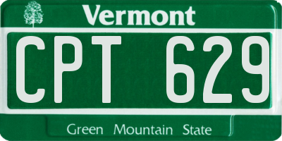 VT license plate CPT629