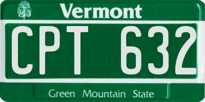 VT license plate CPT632