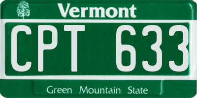 VT license plate CPT633