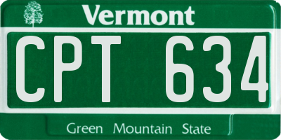 VT license plate CPT634