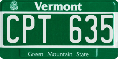 VT license plate CPT635