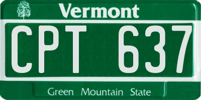 VT license plate CPT637