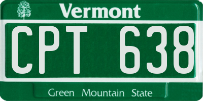 VT license plate CPT638