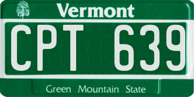 VT license plate CPT639