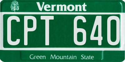 VT license plate CPT640