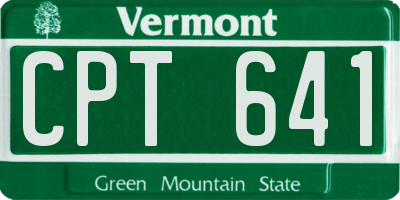 VT license plate CPT641