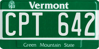 VT license plate CPT642