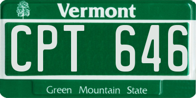 VT license plate CPT646