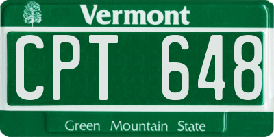VT license plate CPT648