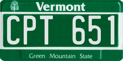 VT license plate CPT651