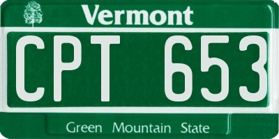 VT license plate CPT653