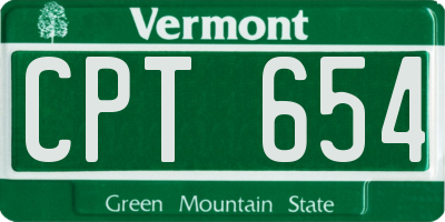 VT license plate CPT654