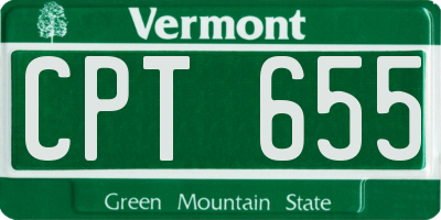 VT license plate CPT655