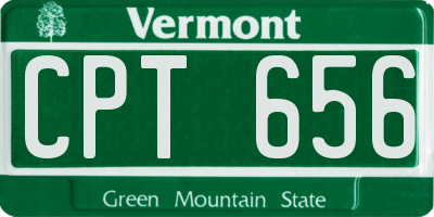 VT license plate CPT656