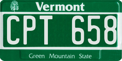 VT license plate CPT658