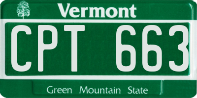 VT license plate CPT663