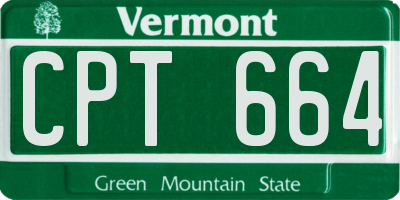 VT license plate CPT664