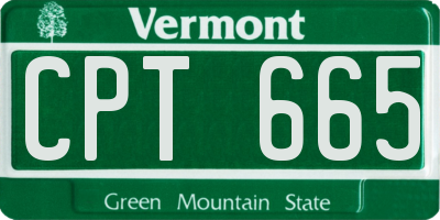 VT license plate CPT665