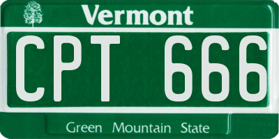 VT license plate CPT666
