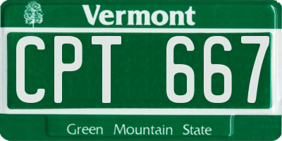 VT license plate CPT667