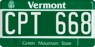 VT license plate CPT668