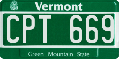 VT license plate CPT669