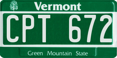 VT license plate CPT672