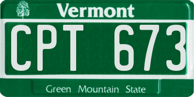 VT license plate CPT673