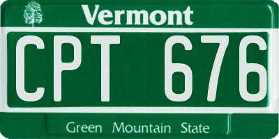 VT license plate CPT676