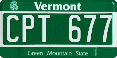 VT license plate CPT677
