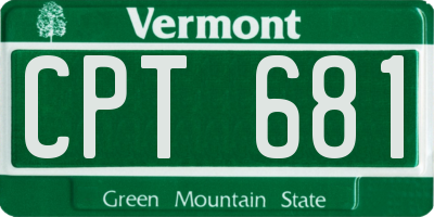VT license plate CPT681