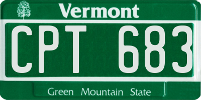 VT license plate CPT683