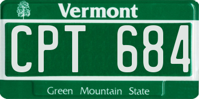 VT license plate CPT684