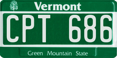 VT license plate CPT686