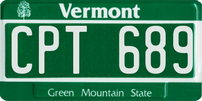 VT license plate CPT689
