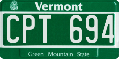 VT license plate CPT694