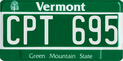 VT license plate CPT695