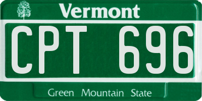 VT license plate CPT696