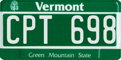 VT license plate CPT698