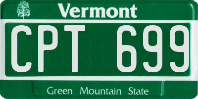 VT license plate CPT699