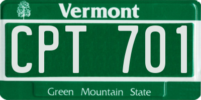 VT license plate CPT701