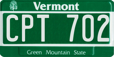 VT license plate CPT702