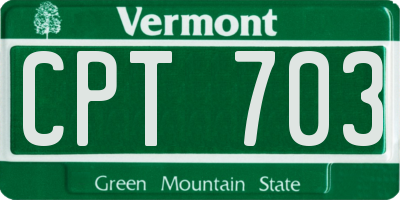 VT license plate CPT703